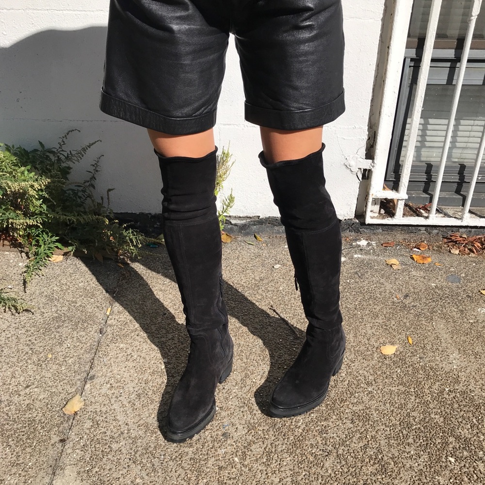 Miu Miu Stretch Suede Over the Knee Boots